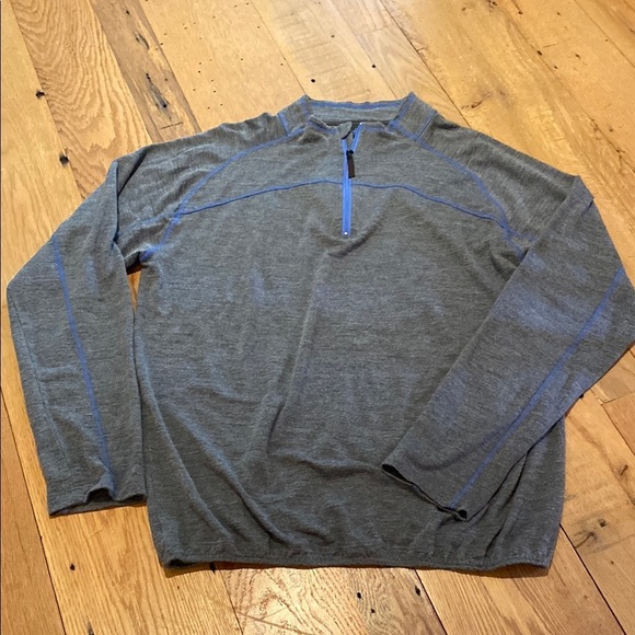 Wool L/S Half Zip Scranton/Wilkes-Barre RailRiders Top Sweater Blue Gray XXL - Picture 2 of 11